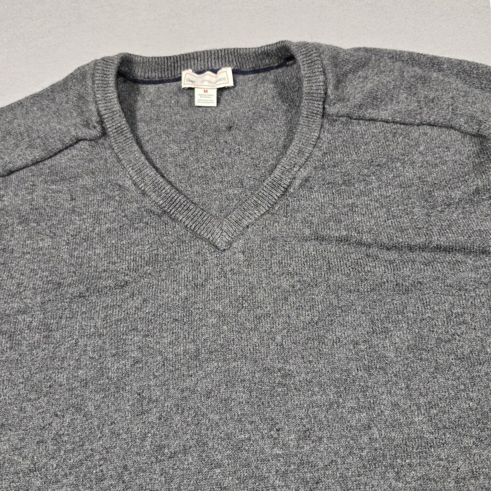 Gap Mens M Gray Sweater V-Neck‎ Cotton Cashmere Knit Pullover Classic Solid